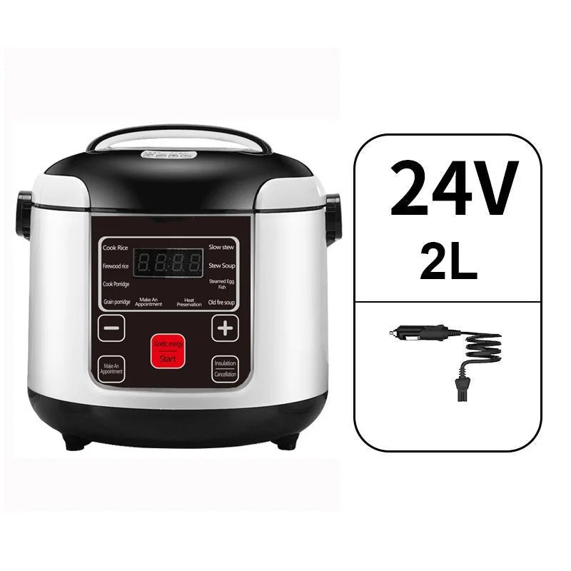 12V 24V Mini Rice Cooker Car Truck Soup Porridge Cooking Machine Food Steamer Heating Lunch Box Meal Heater Warmer 1L / 2L - Ode