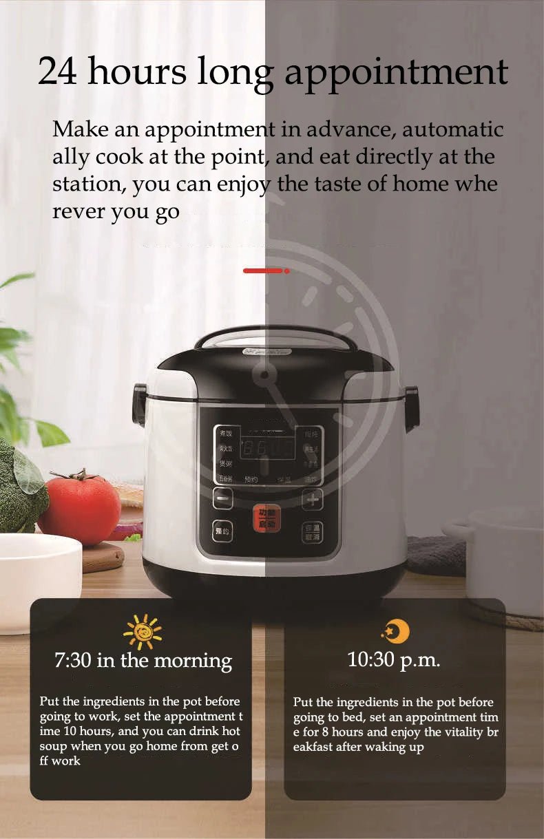 12V 24V Mini Rice Cooker Car Truck Soup Porridge Cooking Machine Food Steamer Heating Lunch Box Meal Heater Warmer 1L / 2L - Ode
