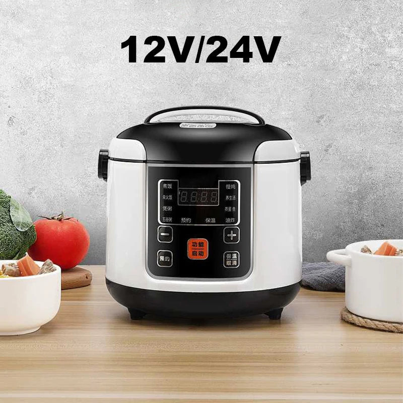 12V 24V Mini Rice Cooker Car Truck Soup Porridge Cooking Machine Food Steamer Heating Lunch Box Meal Heater Warmer 1L / 2L - Ode