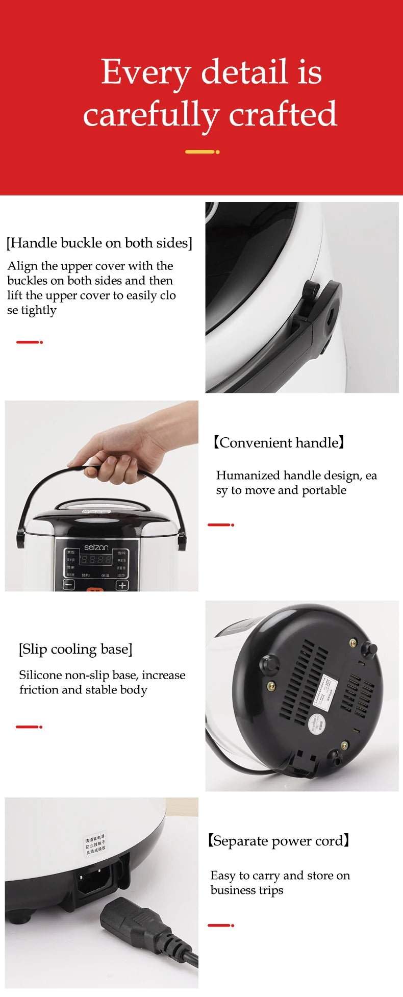 12V 24V Mini Rice Cooker Car Truck Soup Porridge Cooking Machine Food Steamer Heating Lunch Box Meal Heater Warmer 1L / 2L - Ode