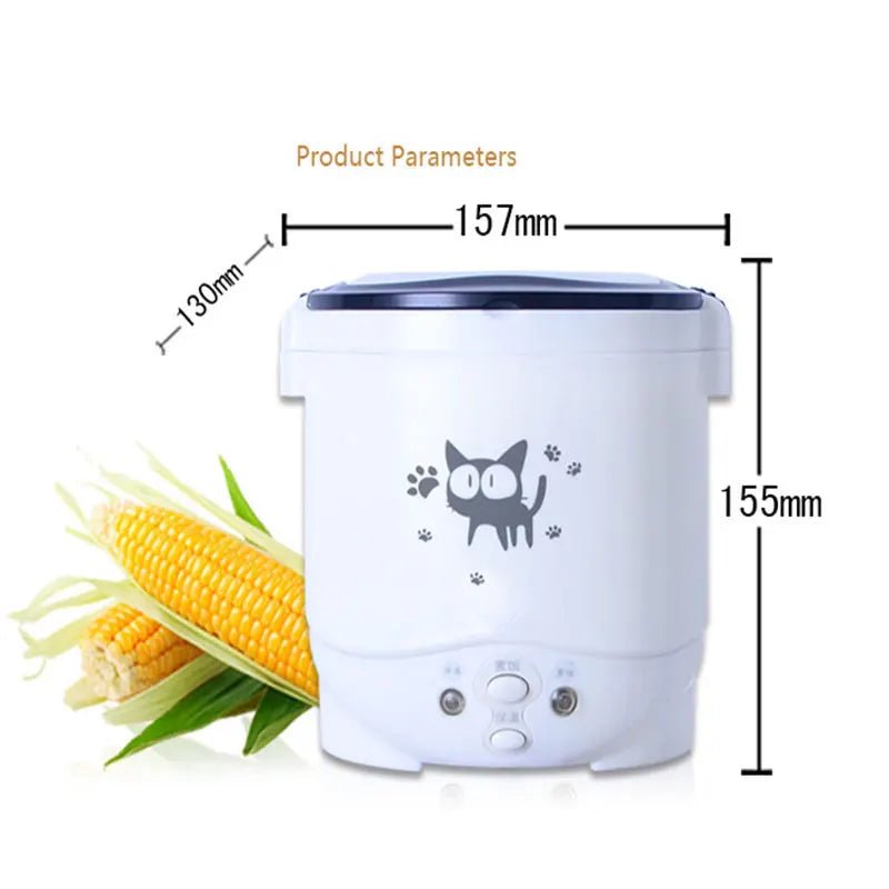 12V 24V Mini Rice Cooker Car Truck Soup Porridge Cooking Machine Food Steamer Heating Lunch Box Meal Heater Warmer 1L / 2L - Ode