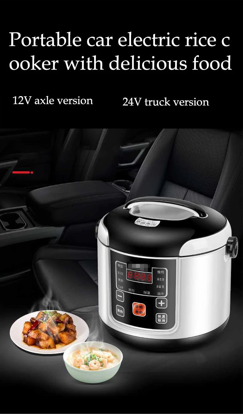 12V 24V Mini Rice Cooker Car Truck Soup Porridge Cooking Machine Food Steamer Heating Lunch Box Meal Heater Warmer 1L / 2L - Ode