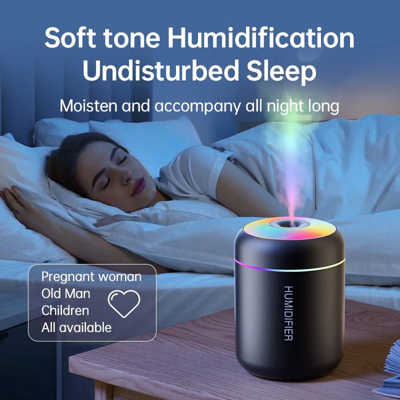 180ML Mini Air Humidifier USB Electric Aroma Diffuser Essential Oil Purifier Aromatherapy Mist Maker Lights For Car Home Bedroom - Ode