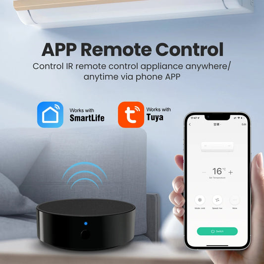 AVATTO Tuya WiFi IR Remote Control Smart Home Infrared Controller for Air Conditioner ALL TV LG TV Support Alexa Google Home