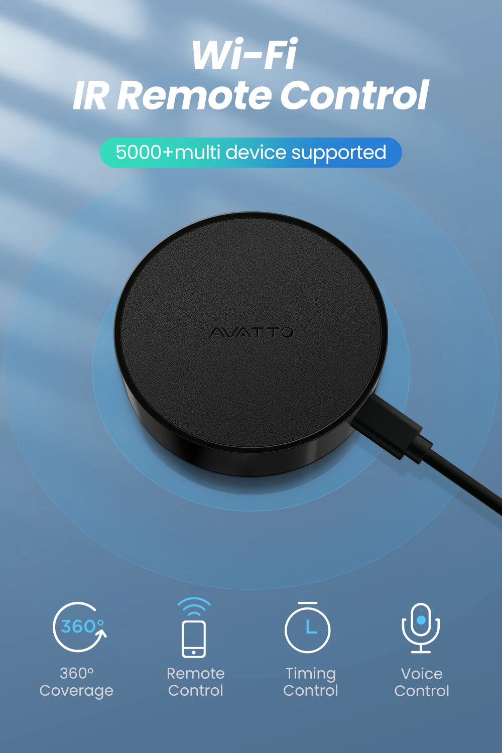 AVATTO Tuya WiFi IR Remote Control Smart Home Infrared Controller for Air Conditioner ALL TV LG TV Support Alexa Google Home