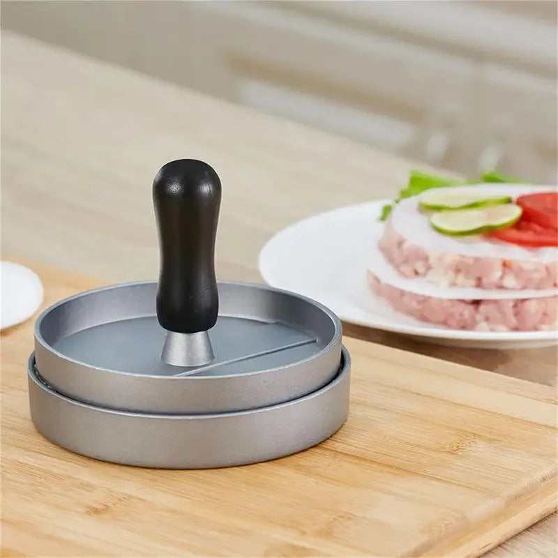Burger Press Non-Stick Hamburger Patty Maker with Wax Paper Aluminum Burger Maker for Kitchen BBQ Grill