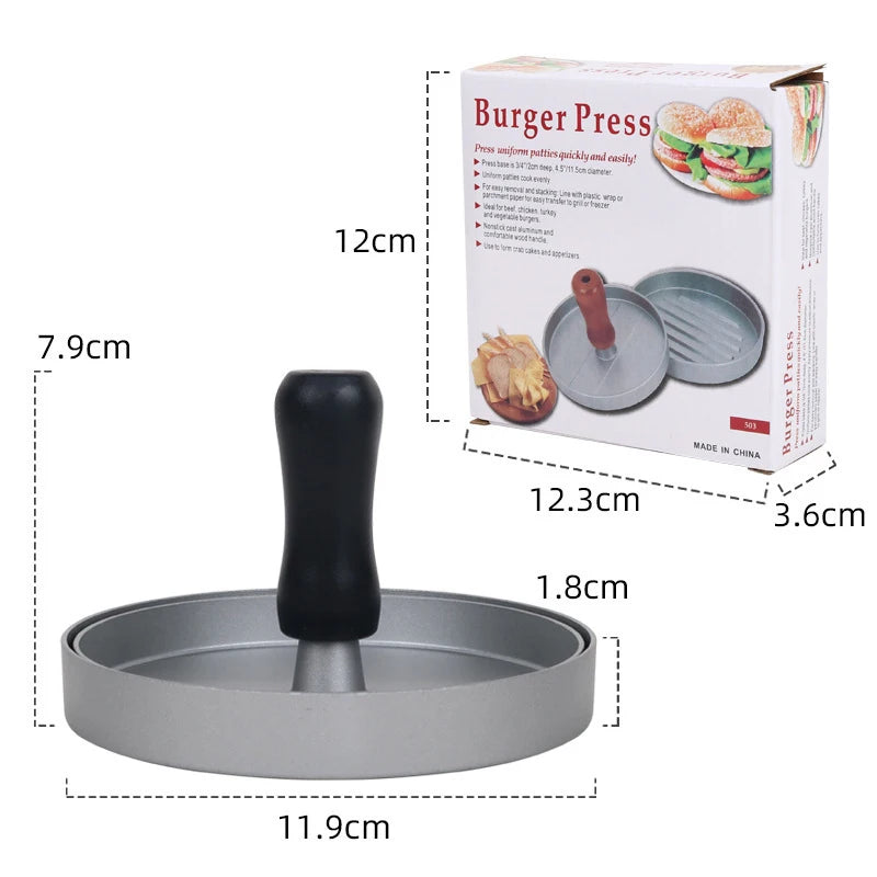Burger Press Non-Stick Hamburger Patty Maker with Wax Paper Aluminum Burger Maker for Kitchen BBQ Grill