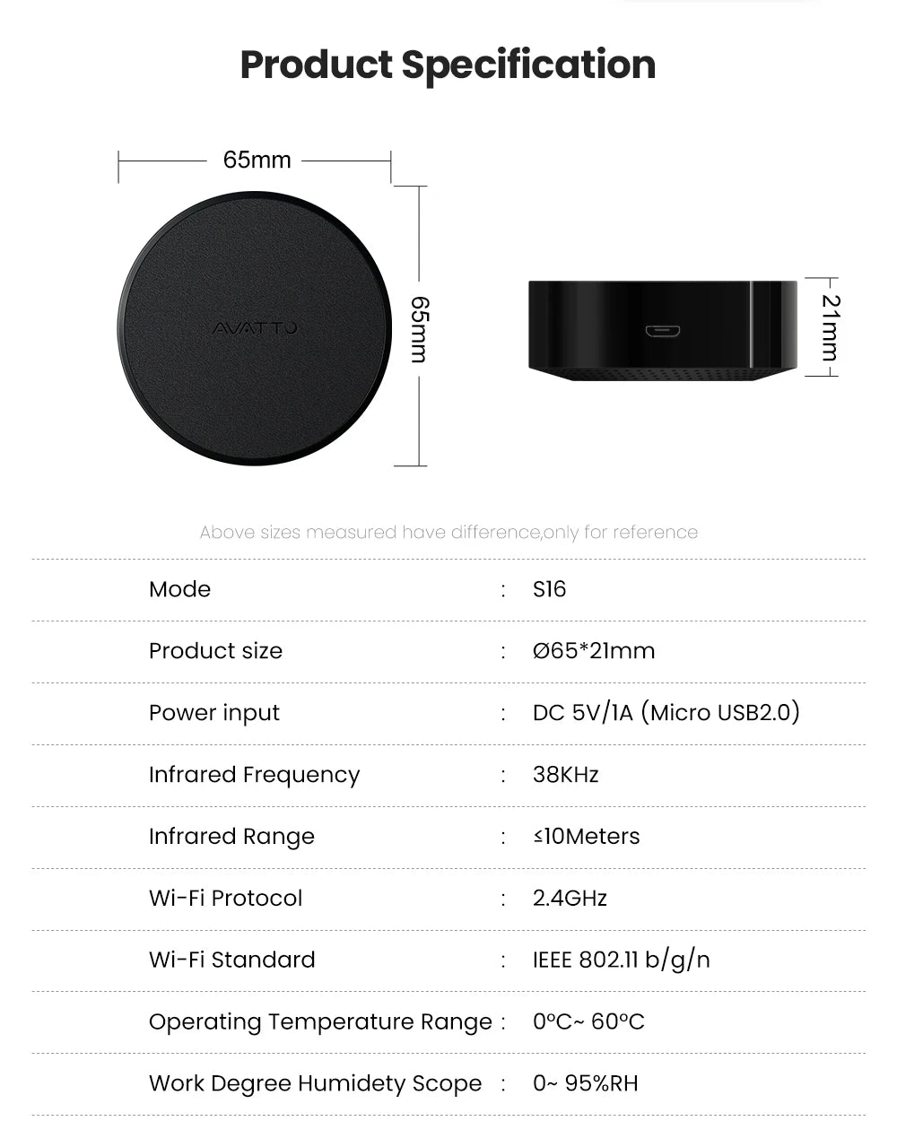 AVATTO Tuya WiFi IR Remote Control Smart Home Infrared Controller for Air Conditioner ALL TV LG TV Support Alexa Google Home