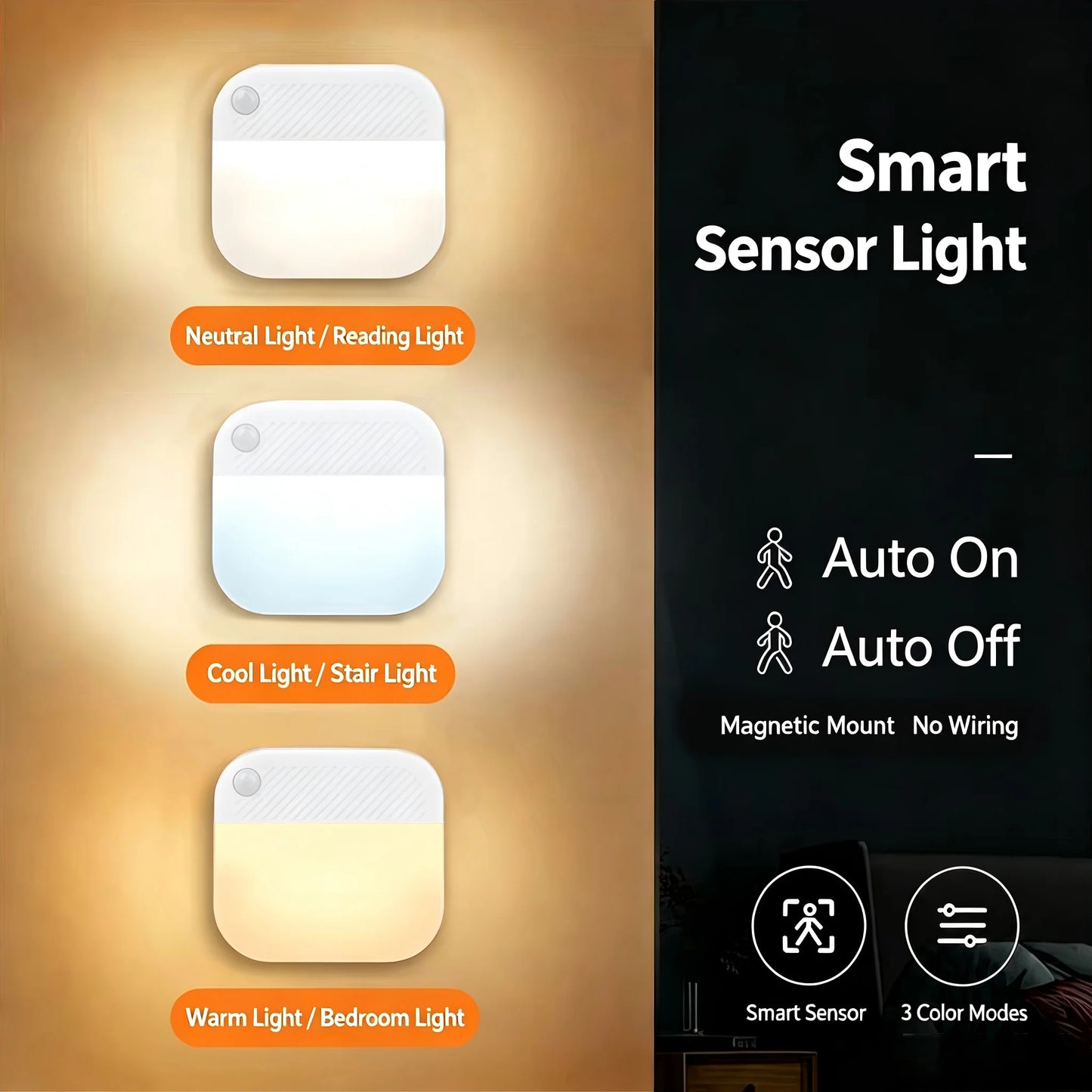 Night Light Motion Sensor With LED Light EU/US Plug Lamps Children'S Night Light Wireless Night Lamp For Bedside Table Bedroom