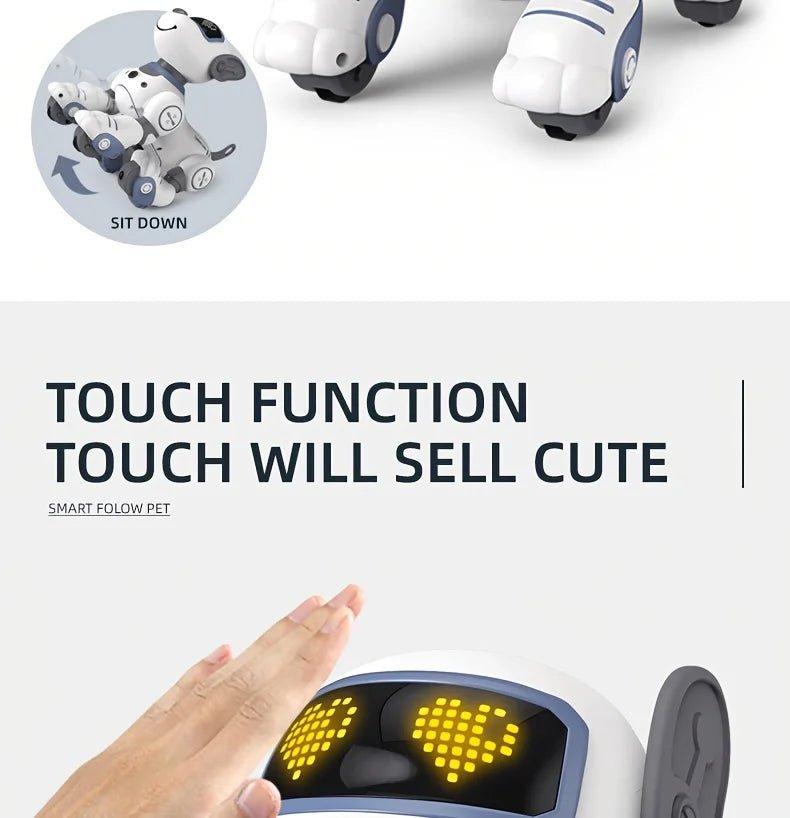 Intelligent Robot Dog Remote Control Electronic Sing Dance Follow Smart Interactive Stunt Music Toy Programmable Puppy Kid Gift - Ode