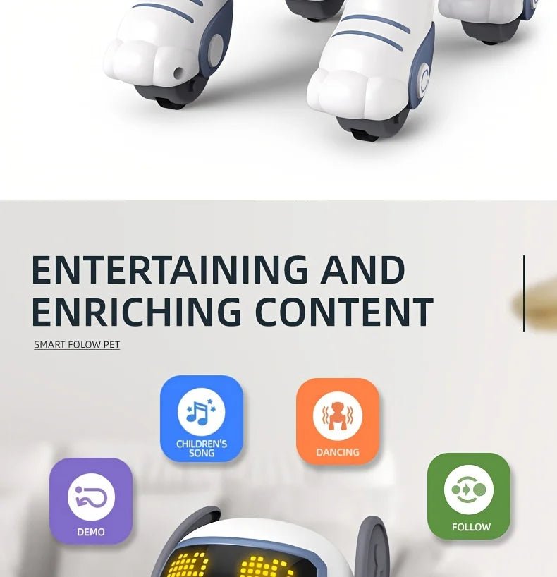 Intelligent Robot Dog Remote Control Electronic Sing Dance Follow Smart Interactive Stunt Music Toy Programmable Puppy Kid Gift - Ode