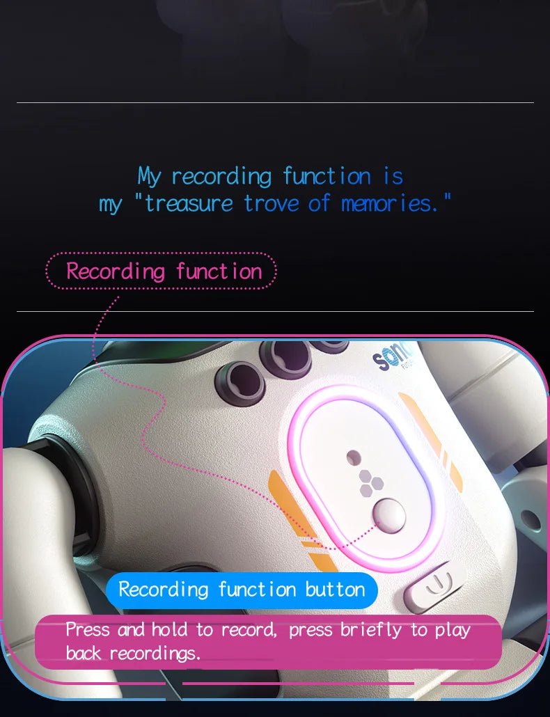 Remote Control Simulated Joint Intelligent Robot Recording Dance Programming Voice Children Smart Light Early Education Machine - Ode