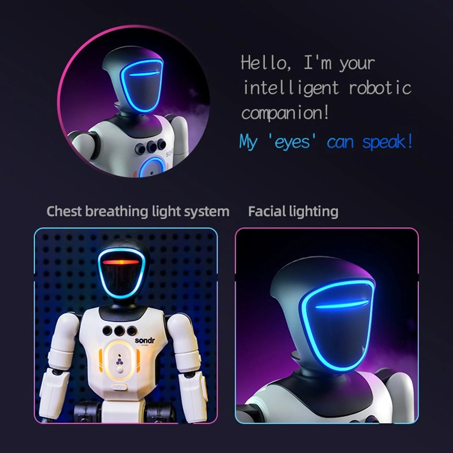 Remote Control Simulated Joint Intelligent Robot Recording Dance Programming Voice Children Smart Light Early Education Machine - Ode