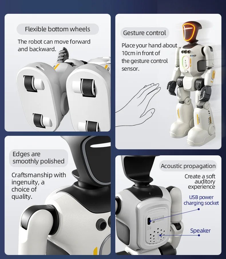 Remote Control Simulated Joint Intelligent Robot Recording Dance Programming Voice Children Smart Light Early Education Machine - Ode