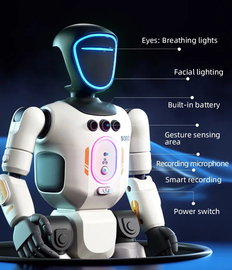 Remote Control Simulated Joint Intelligent Robot Recording Dance Programming Voice Children Smart Light Early Education Machine - Ode
