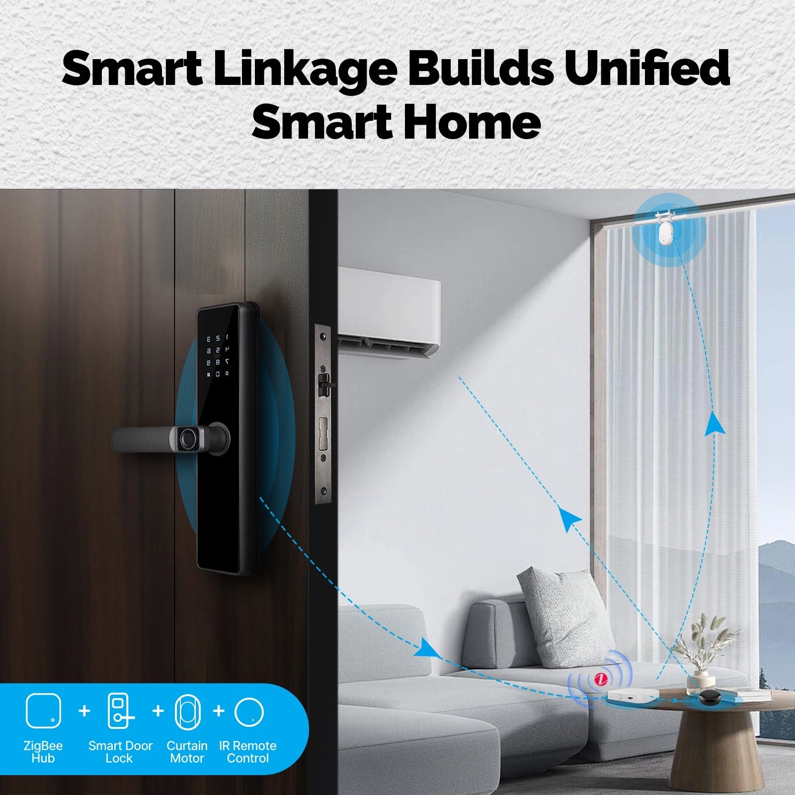Tuya ZigBee Smart Electric Curtain Robot Timing Auto Opener Closer Light Sensor App Remote Control Support Alexa GoogleHome - Ode
